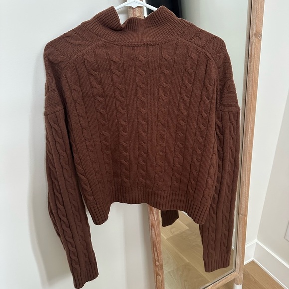 Sunday Best Cable Knit Brown Sweater - Picture 8 of 8